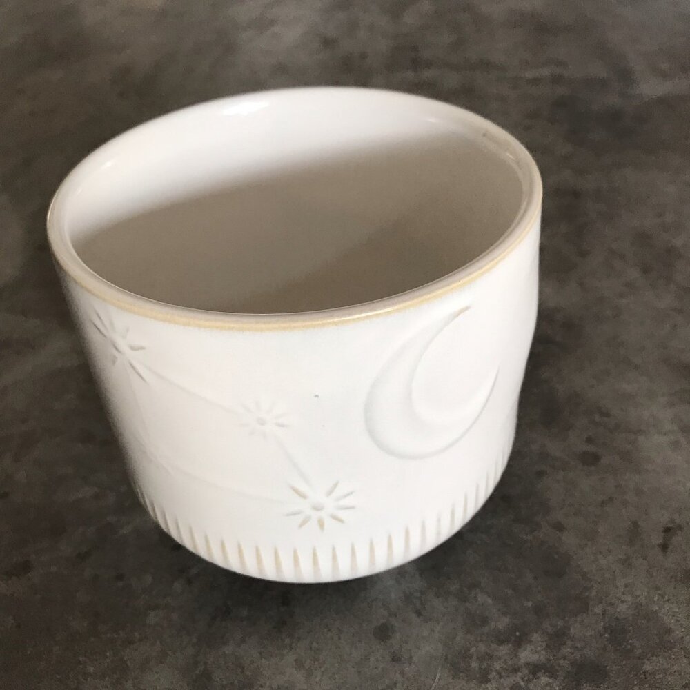 Celestial Planter Ceramic Pottery Moon Stars Boho Footed Cream White Tan Decor - Picture 16 of 16
